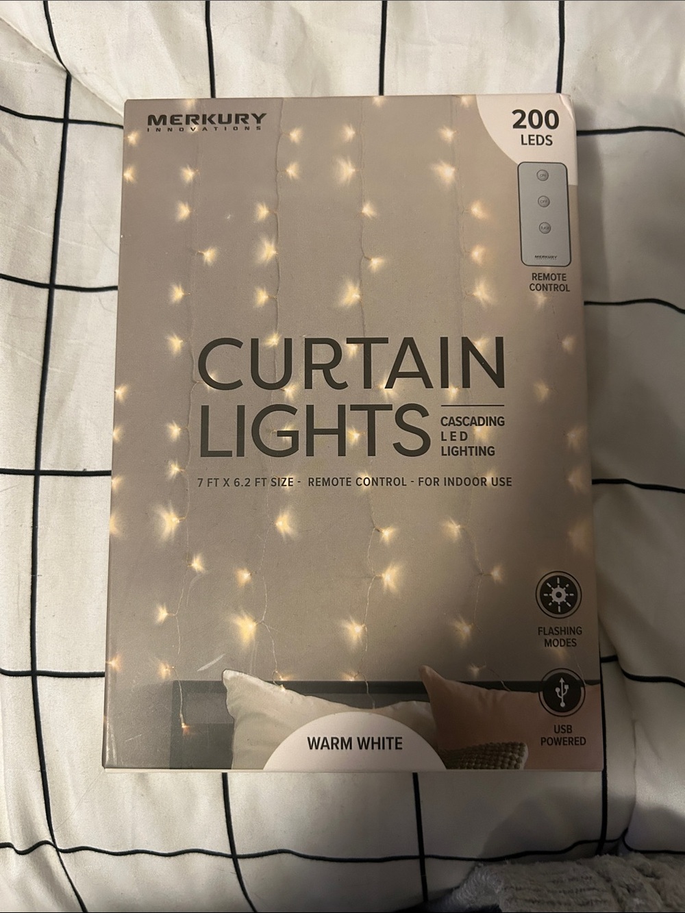 Warm White Curtain Lights - Cascading LED String
